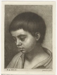 Głowa chłopca, po lewej