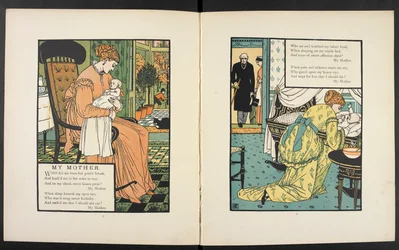 Matka z dzieckiem. Ilustracja do opowiadania „Matka”.