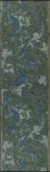 Wycięty panel tapety z figami i pawiami, ok. 1895