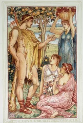 Herkules (Herakles) i nimfy – w „”Cudownej książce dla dziewcząt i chłopców”” Waltera Crane