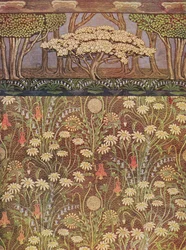Tapeta "Łąka" z fryzem "Drzewo majowe", ok. 1905 (druk)