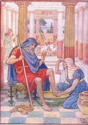 Tak, zaprawdę, ty jesteś Odyseuszem, ilustracja z Historii Grecji, lata 30. XX wieku