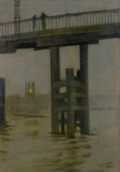„Battersea Bridge – Mgliste światło księżyca”, koniec lat 70. XIX wieku.