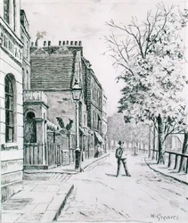 Eight Bells i Cheyne Walk, Chelsea (tusz na papierze)
