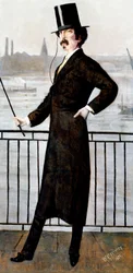 James Abbott McNeill Whistler na spacerze wdowy w swoim domu w Lindsey Row, Chelsea, 1871