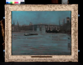 Nokturn, Battersea Old Bridge, Londyn (olej na płótnie)