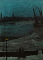 Nokturn, Battersea Reach (olej na płótnie)