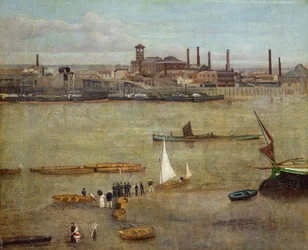 Fabryka Plumbago, Battersea (olej na płótnie)