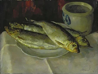 Martwa natura rybna (olej na płótnie)