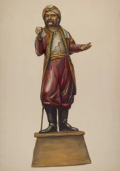 Rysunek sklepu z cygarami, c. 1937.