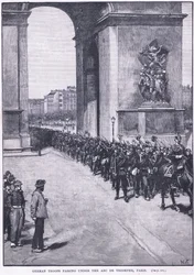 Wojska niemieckie przechodzące pod Łukiem Triumfalnym 1871 AD