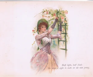 Pół światła, pół cienia, ilustracja z Tennyson Pictures wydanego przez E P Dutton & Co, ok. 1900