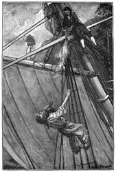 Ilustracja z „Wyspy skarbów”, Robert Louis Stevenson (grafika)