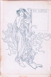 Projekt okładki wewnętrznej (zielona i biała), 1900