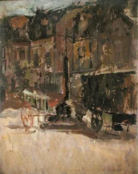 Market Cross, Dieppe (olej na panelu)