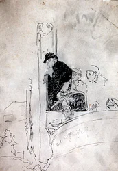 The Gallery of the Old Bedford, c.1895-1900 (pióro i atrament na papierze)
