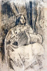 The Study (Perkusista), ok. 1900 (ołówek na papierze)