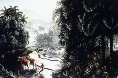 Widok przez Sawahs do Gunung Agung, ok. 1930 r. 1937-1939 (olej na pokładzie)