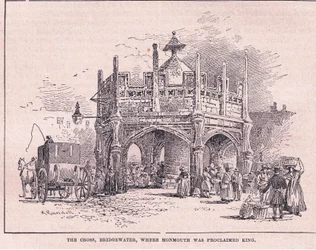 Krzyż, Bridgewater, gdzie Monmouth został ogłoszony królem AD 1685