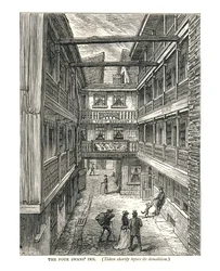 Zajazd Czterech Łabędzi na krótko przed wyburzeniem, 1878 r.