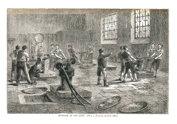 Wnętrze mennicy z rysunku ok. 1800, 1878