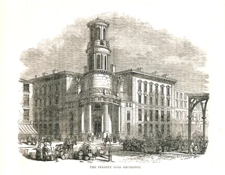 Obecna Giełda Węgla, otwarta przez księcia Alberta w 1849 r., Thames Street, 1878