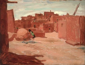 Adobe Village (olej na płótnie)
