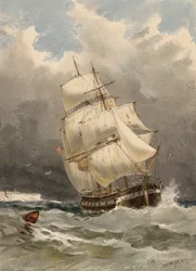 Outward Bound of the North Foreland (kolorowa litografia)