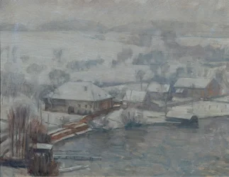 Zimowy krajobraz nad Attersee