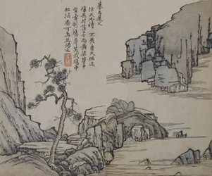 Krajobraz po Ma Yuan aktywny ca. 1190-1225, z Ogrodu Nasion Gorczycy..., wydanie pierwsze, 1679.