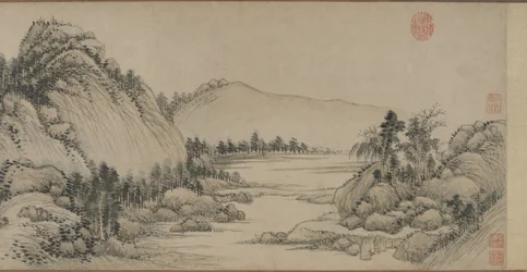 Zamieszkanie w górach Fuchun po Huang Gongwang, dynastia Qing, 1672 (tusz i kolor na papierze)