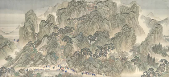 Południowa wycieczka inspekcyjna cesarza Kangxi, zwój trzeci: Jinan do góry Tai, tabela danych do 1698 roku.