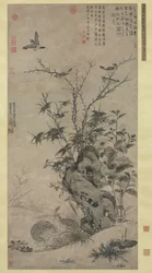 Przepiórki i wróble w jesiennej scenie