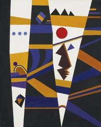 Oprawa par Kandinsky, Wasilij Wasiljewicz (1866-1944). Olej na płótnie, format : 70x60