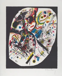 Kleine Welten III (Small Worlds III), 1922 (litografia w kolorze czerwonym, niebieskim, żółtym i czarnym)