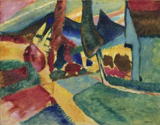 Pejzaż z dwiema topolami, 1912