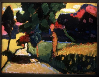"Letni pejzaż" Obraz Wasilija Kandinskiego (lub Wassily Kandinski lub Kandinskij
