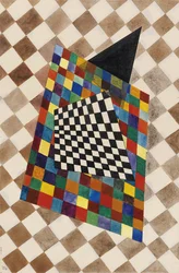 „Quadrille”” (kwadrat) Aquarelle de Wassily Kandinsky (ou Wassily Kandinsky ou Kandinsky