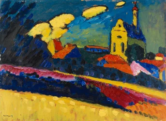 Studium do Murnau - Krajobraz z kościołem, 1909.