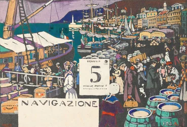 Studium do plakatu statku, 1906.