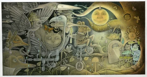 Creatures Appeared Out Of The Dark, 2010 (mixed media on art board)