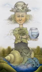 Syrenka (ołówek i kolorowa kredka na papierze) (para 155032)