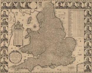 Nowa i dokładna mapa Anglii, 1644.