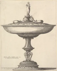 Szeroka filiżanka z ozdobną nóżką, 1646.