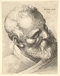 Brodaty starzec z pochyloną głową, 1645.