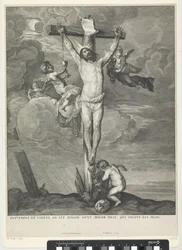 Chrystus na krzyżu z aniołami