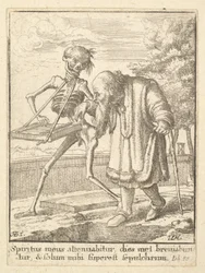 Stary człowiek, z Tańca Śmierci, 1651.