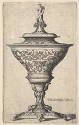 Ozdobny kielich na nogach masek, 1645.