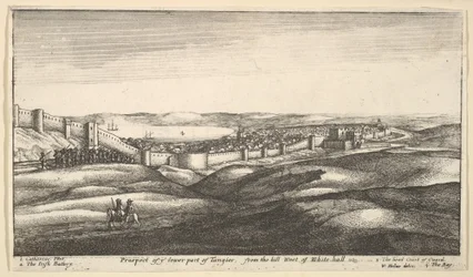 Perspektywa dolnej części Tangeru, ze wzgórza na zachód od Białej Sali, 1669-73.