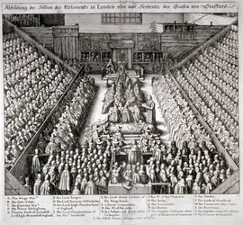 Proces Thomasa Wentwortha, hrabiego Strafford, Westminster Hall, Londyn, 1641.